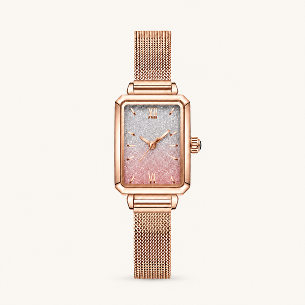 Starry Square – Pink Dial Rose Gold