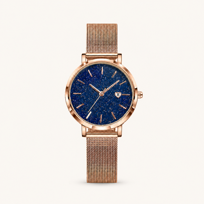 Starry Round – Navy Dial Rose Gold