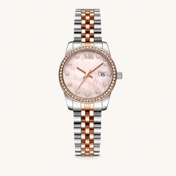 Crystal Calendar – Pink Dial Two-Tone