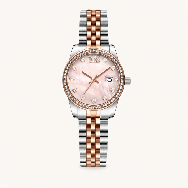 Crystal Calendar – Pink Dial / Two-Tone