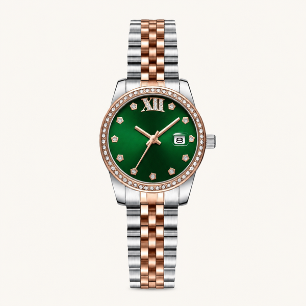 Crystal Calendar – Green Dial Two-Tone