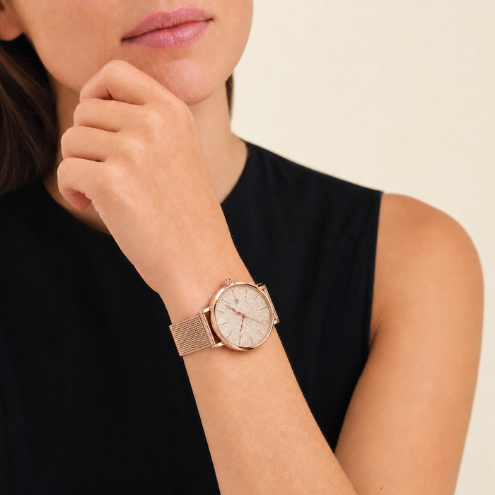 Starry Round – Champagne Dial Rose Gold