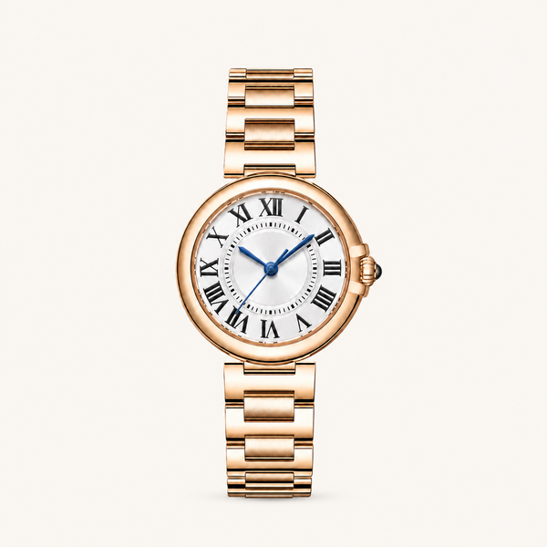 Roman Round – White Dial Rose Gold