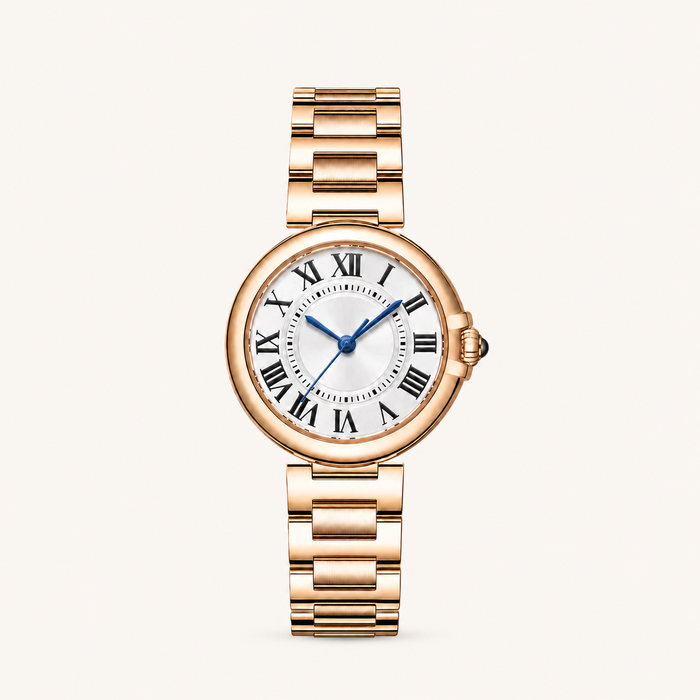 Roman Round – White Dial Rose Gold