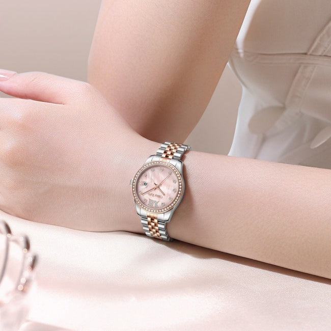 Crystal Calendar – Pink Dial / Two-Tone