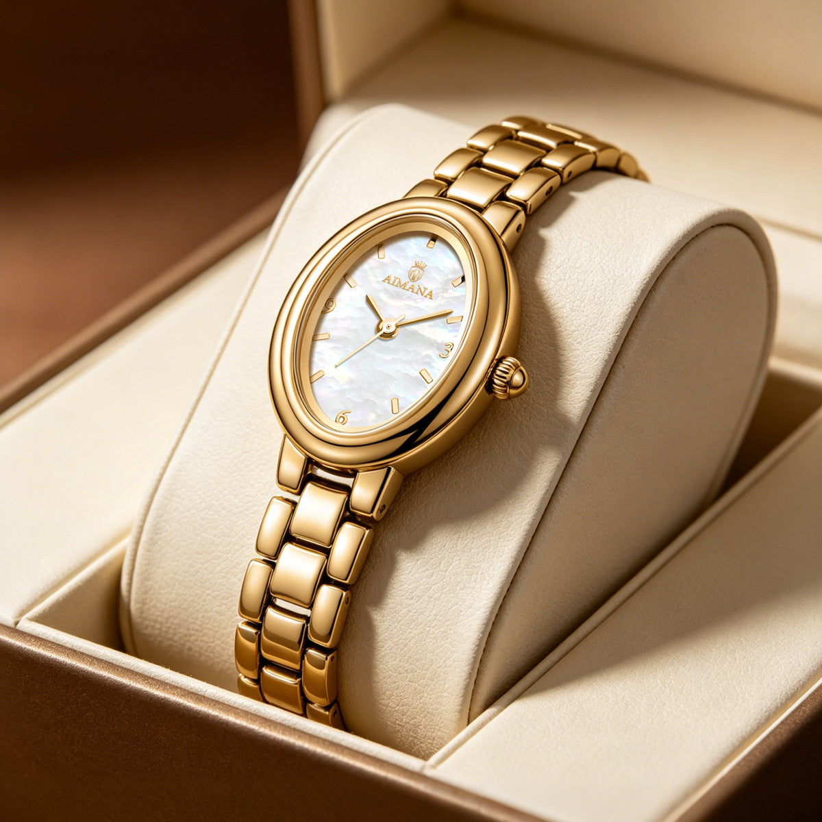 Pearlescent Oval Bracelet Watch — product detail