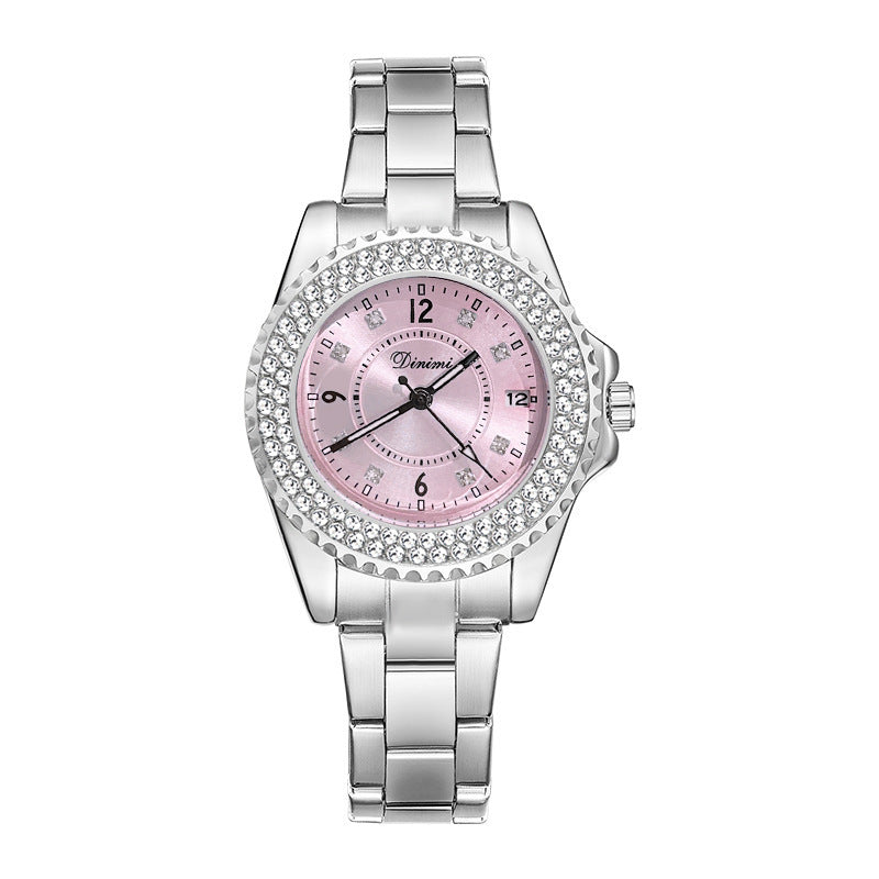 Radiant Round Bracelet Watch — Pink / Silver-tone