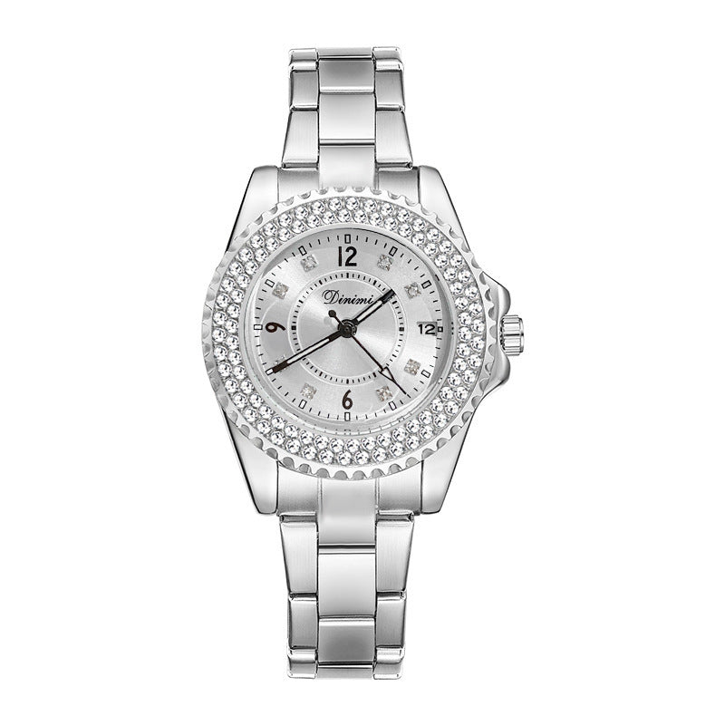 Radiant Round Bracelet Watch — White / Silver-tone