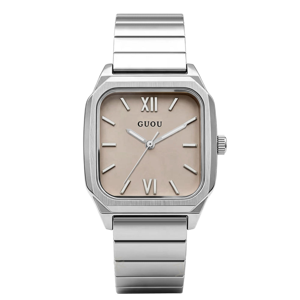 Contour Square Link Watch — Grey / Silver-tone
