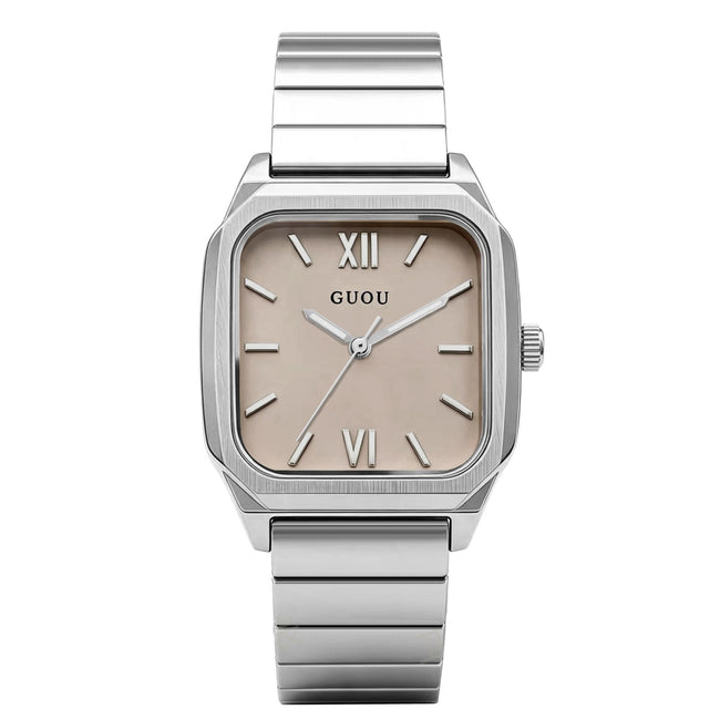 Contour Square Link Watch — Grey / Silver-tone