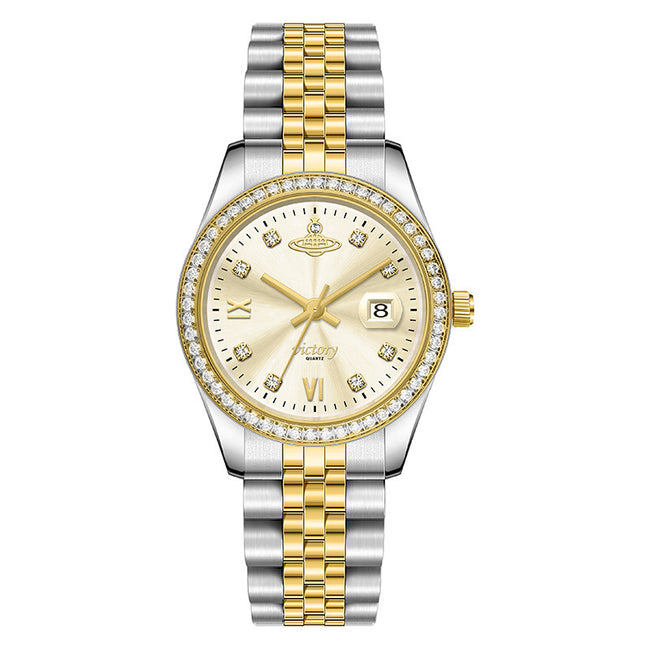 Champagne Calendar Two-Tone Watch — Champagne / Two-tone
