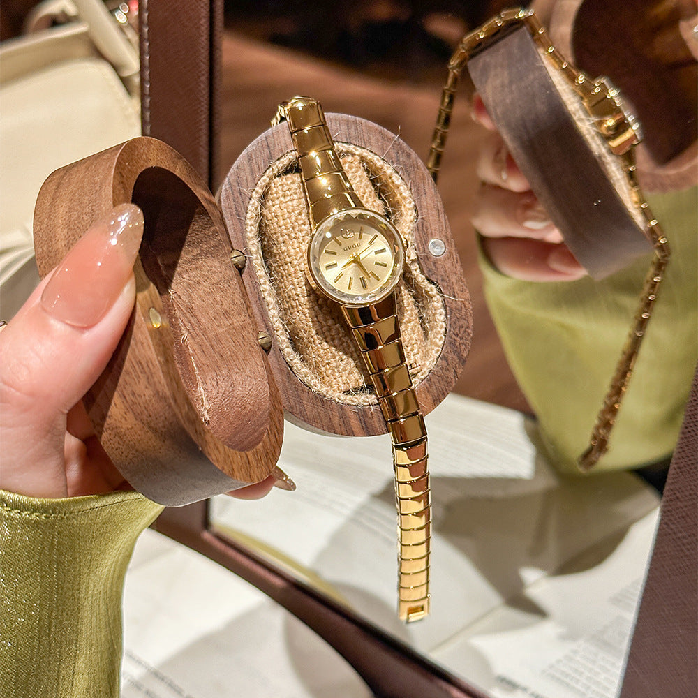Sculpted Round Bracelet Watch — product detail