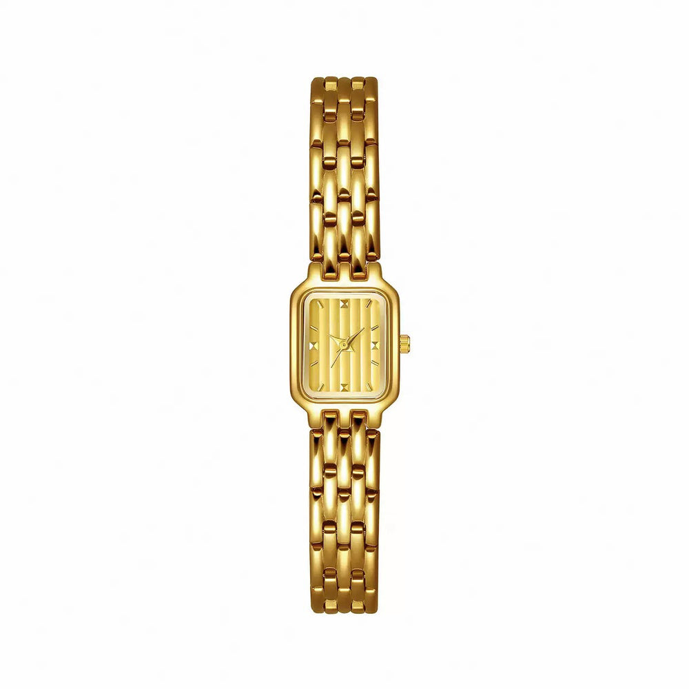 Petite Rectangle Link Watch — Champagne / Gold-tone