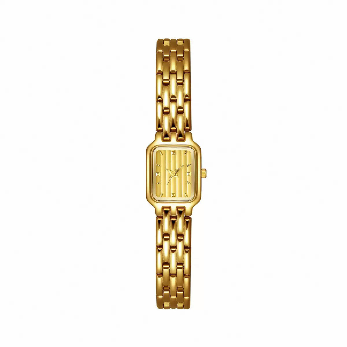 Petite Rectangle Link Watch — Champagne / Gold-tone