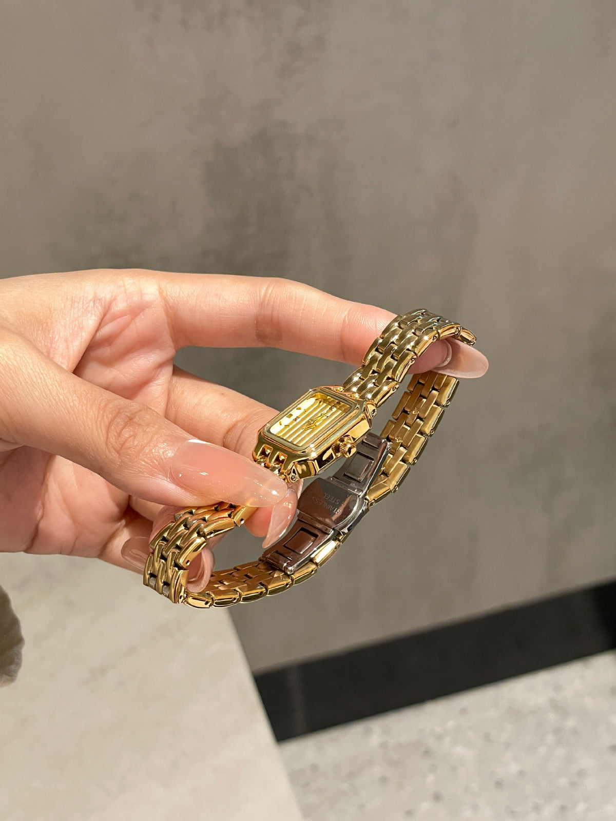 Petite Rectangle Link Watch — product detail