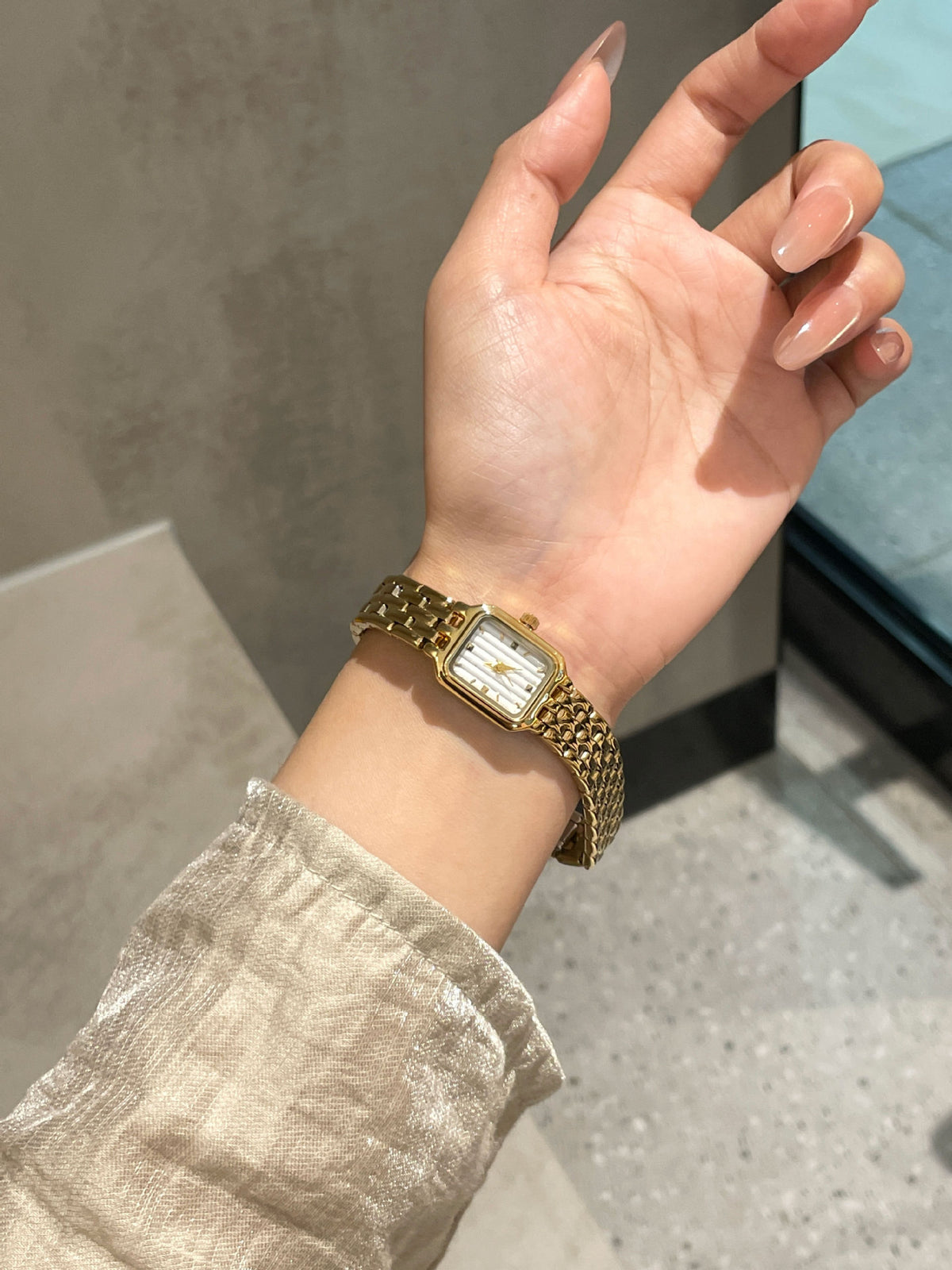 Petite Rectangle Link Watch — product detail